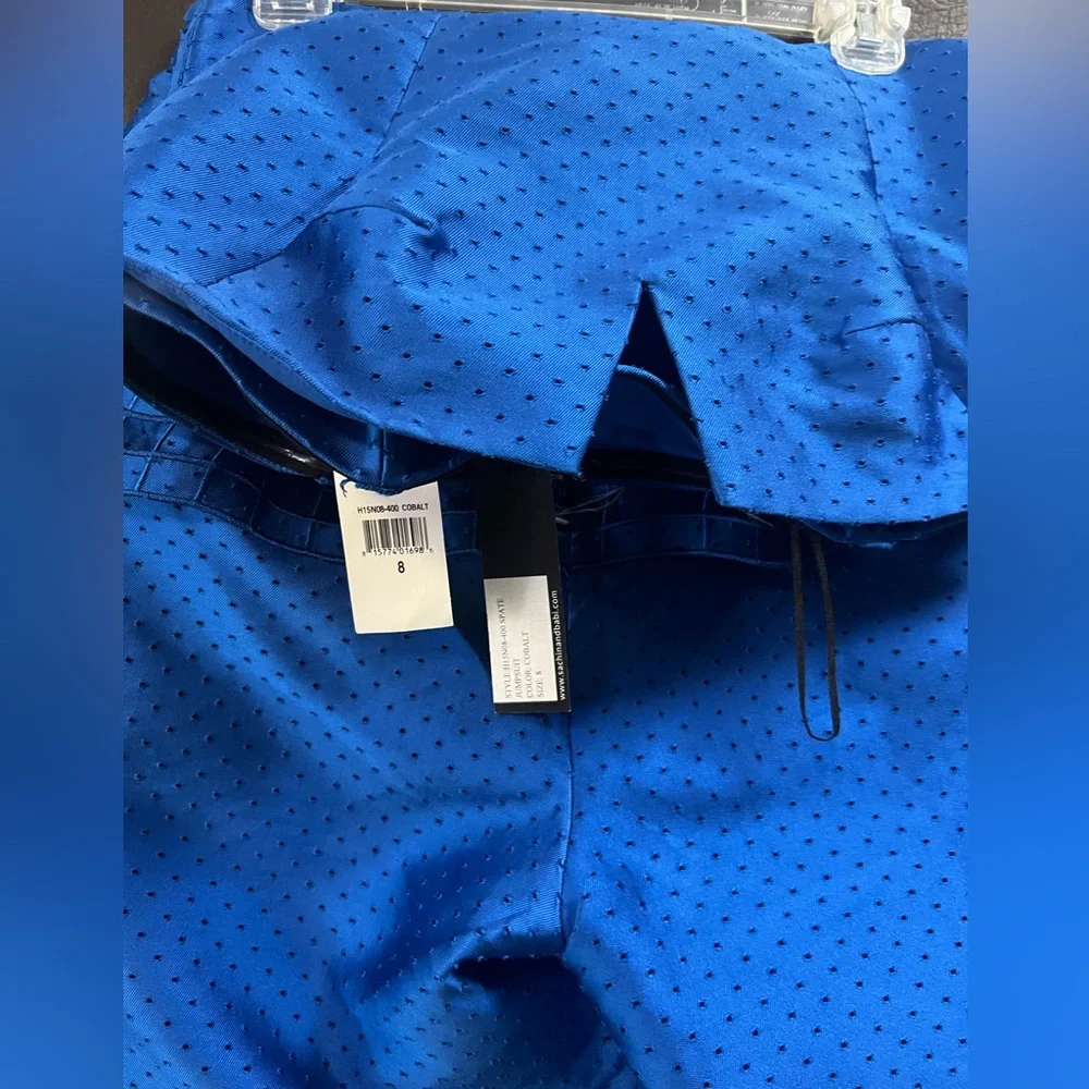 Sachin & Babi Noir Cobalt blue Strapless Peplum Textured Jumpsuit NWT - Picture 8 of 8